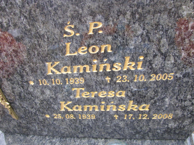 Teresa Kamińska 1939 Płowęż - Grobonet - Wyszukiwarka osób pochowanych